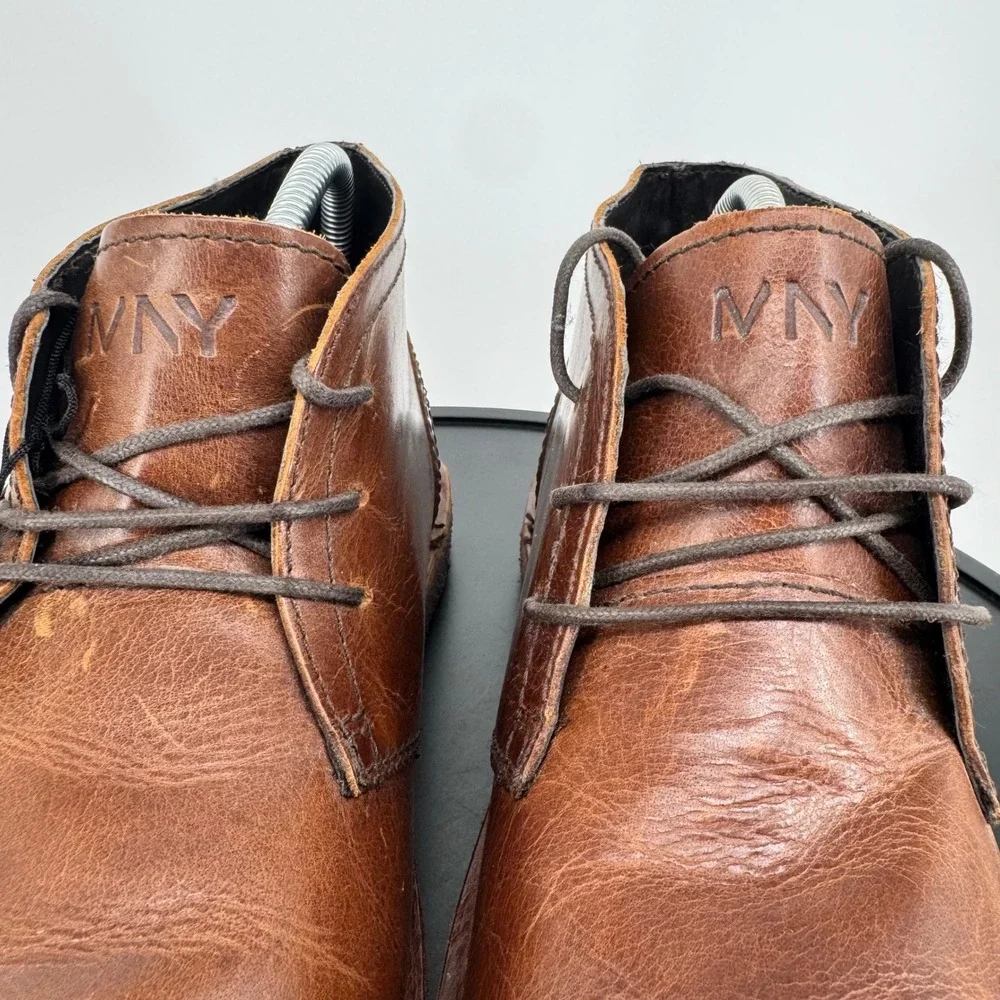 NWT Marc New York Andrew Marc Mens Brown Leather Chukka Desert Boots Mens 9